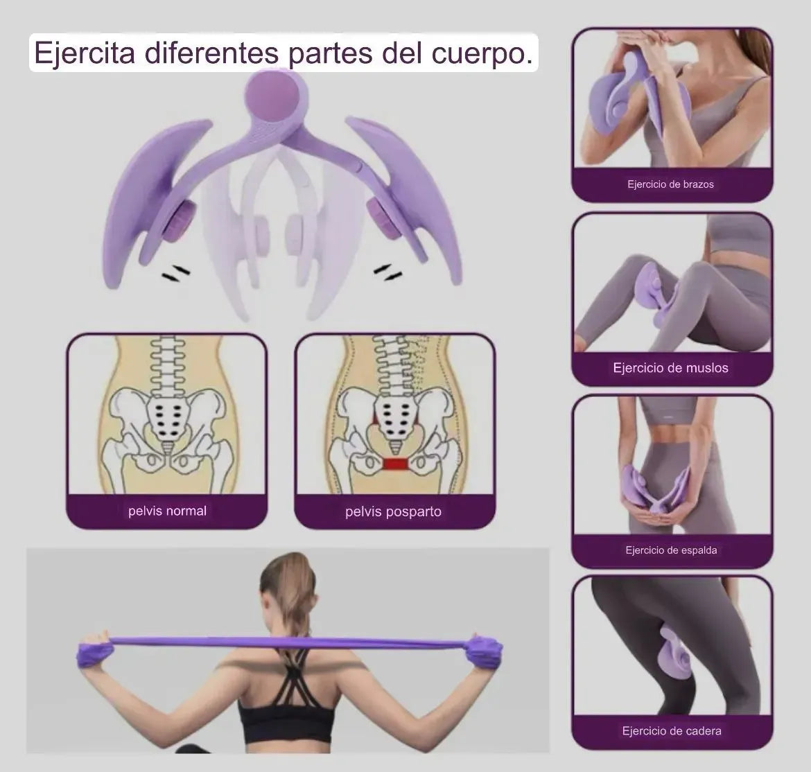 Ejercitador de Piernas, Muslos y Suelo pélvico, con contador digital.