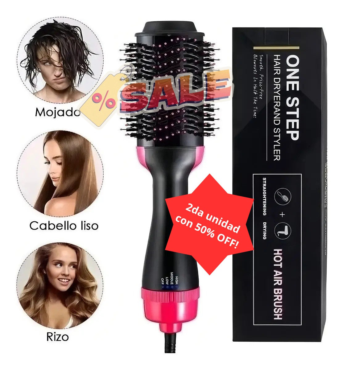 Cepillo secador 3 en 1