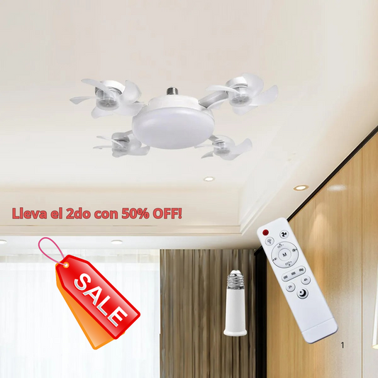 Ventilador De Techo Con Luz Led Ajustable